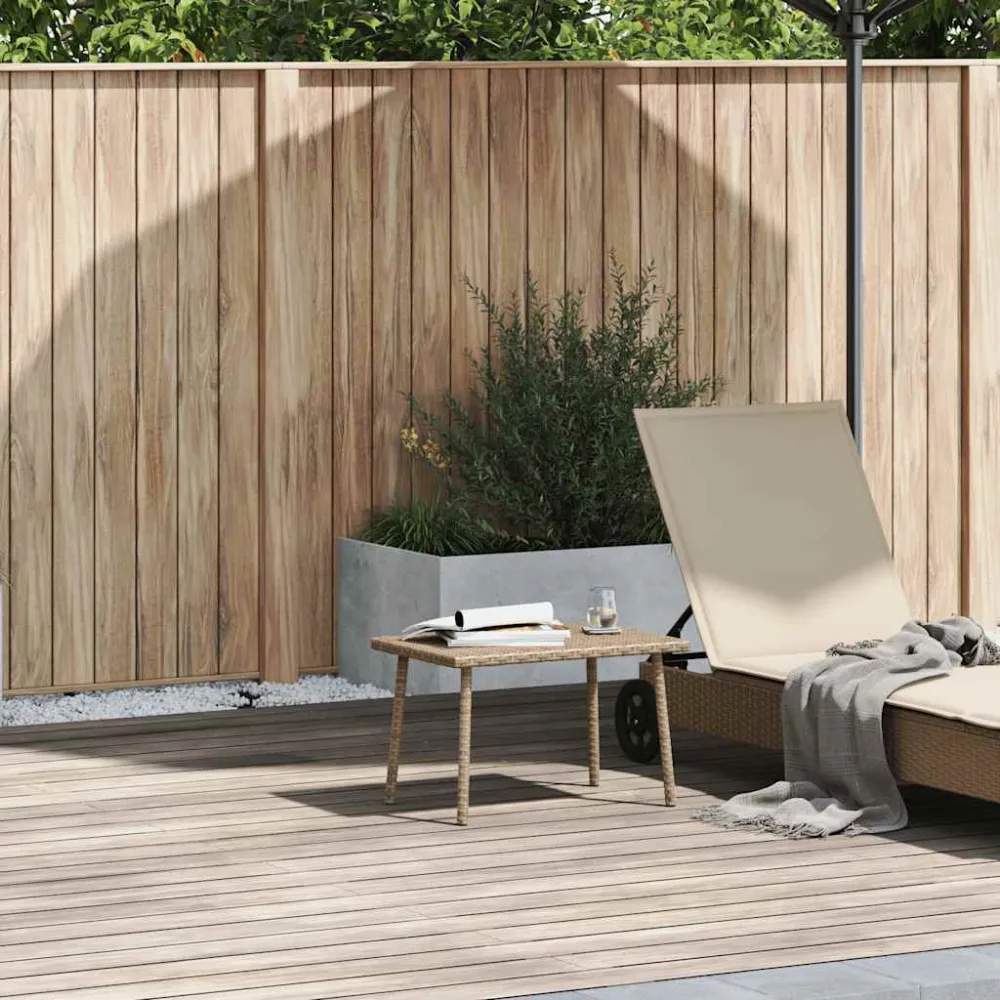 Tuin salontafel rechthoekig 60x40x37 cm poly rattan beige vidaXL