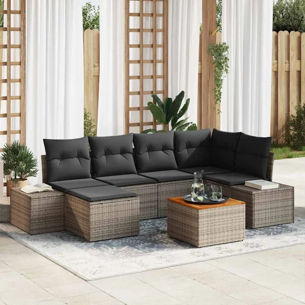Tuin Sofa Set 7 pcs Grijs vidaXL