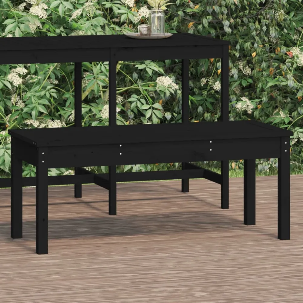 Tuinbank 109x44x45 cm massief grenenhout zwart vidaXL