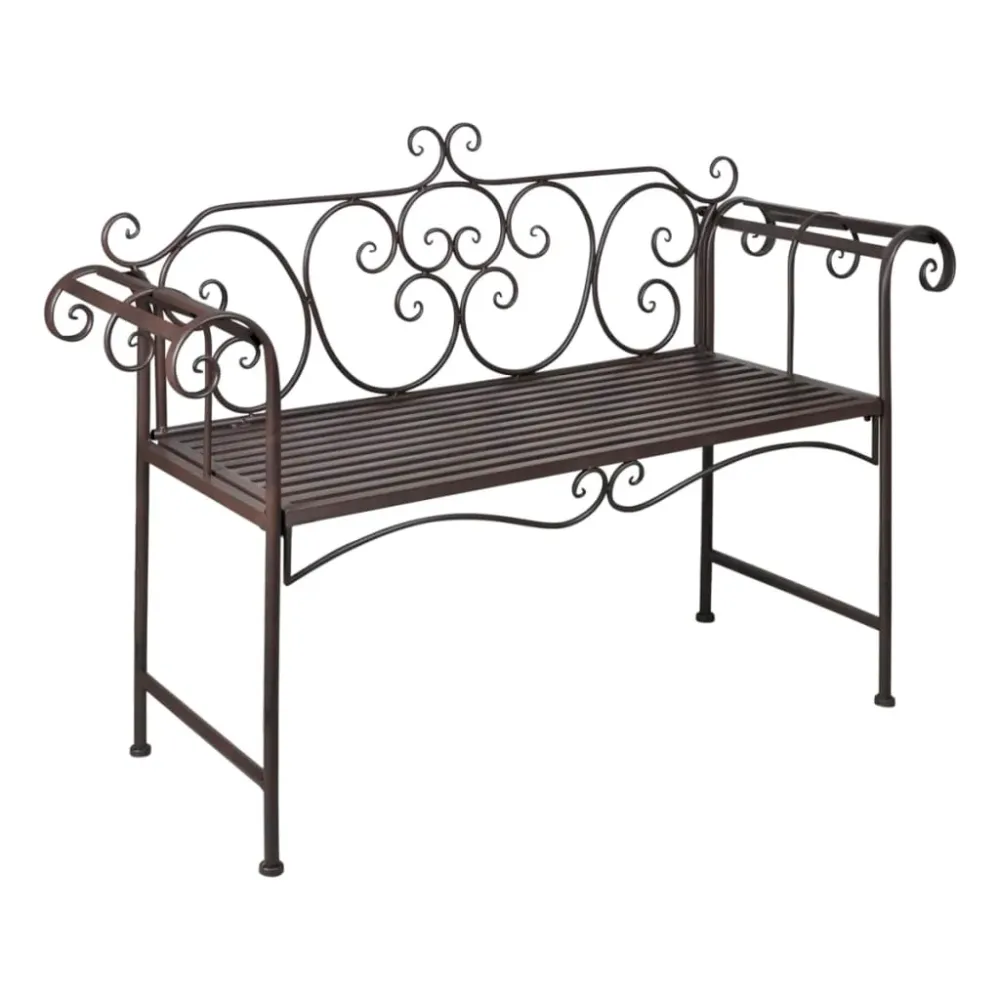 Tuinbank 132 cm staal antiekbruin vidaXL