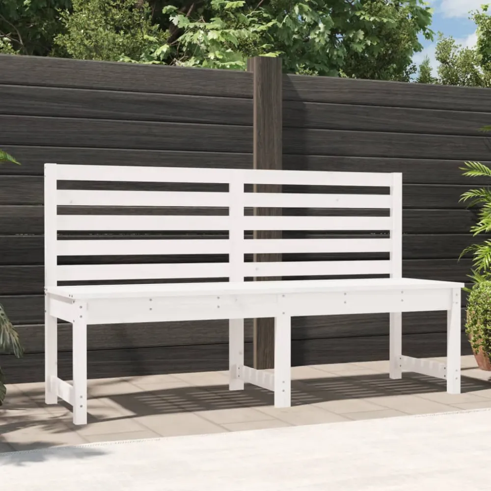 Tuinbank 157,5 cm massief grenenhout wit vidaXL