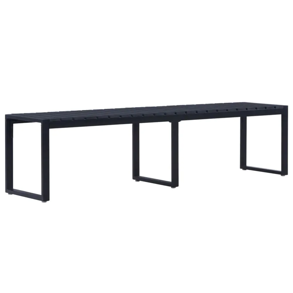 Tuinbank 180 cm PS-plaat zwart vidaXL