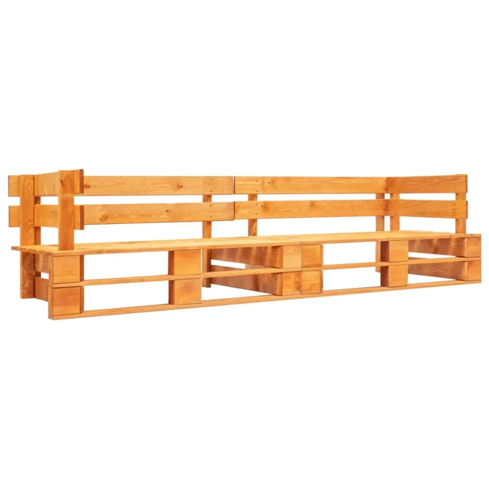 Tuinbank 2-zits pallet hout honingbruin vidaXL