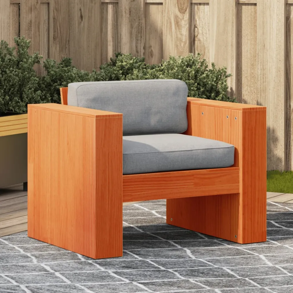 Tuinbank 79x60x62 cm massief grenenhout wasbruin vidaXL