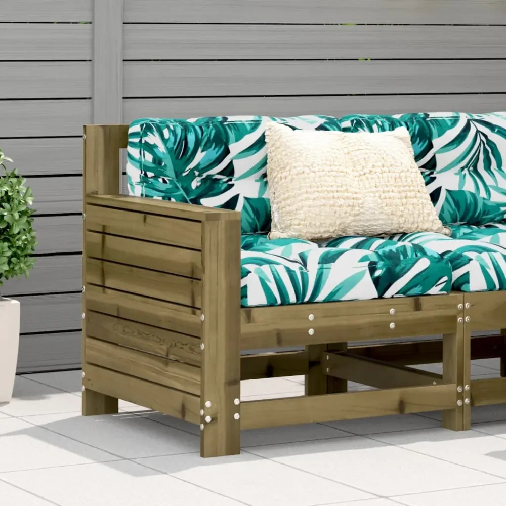 Tuinbank met armleuning 69x62x70,5 cm geïmpregneerd grenenhout vidaXL