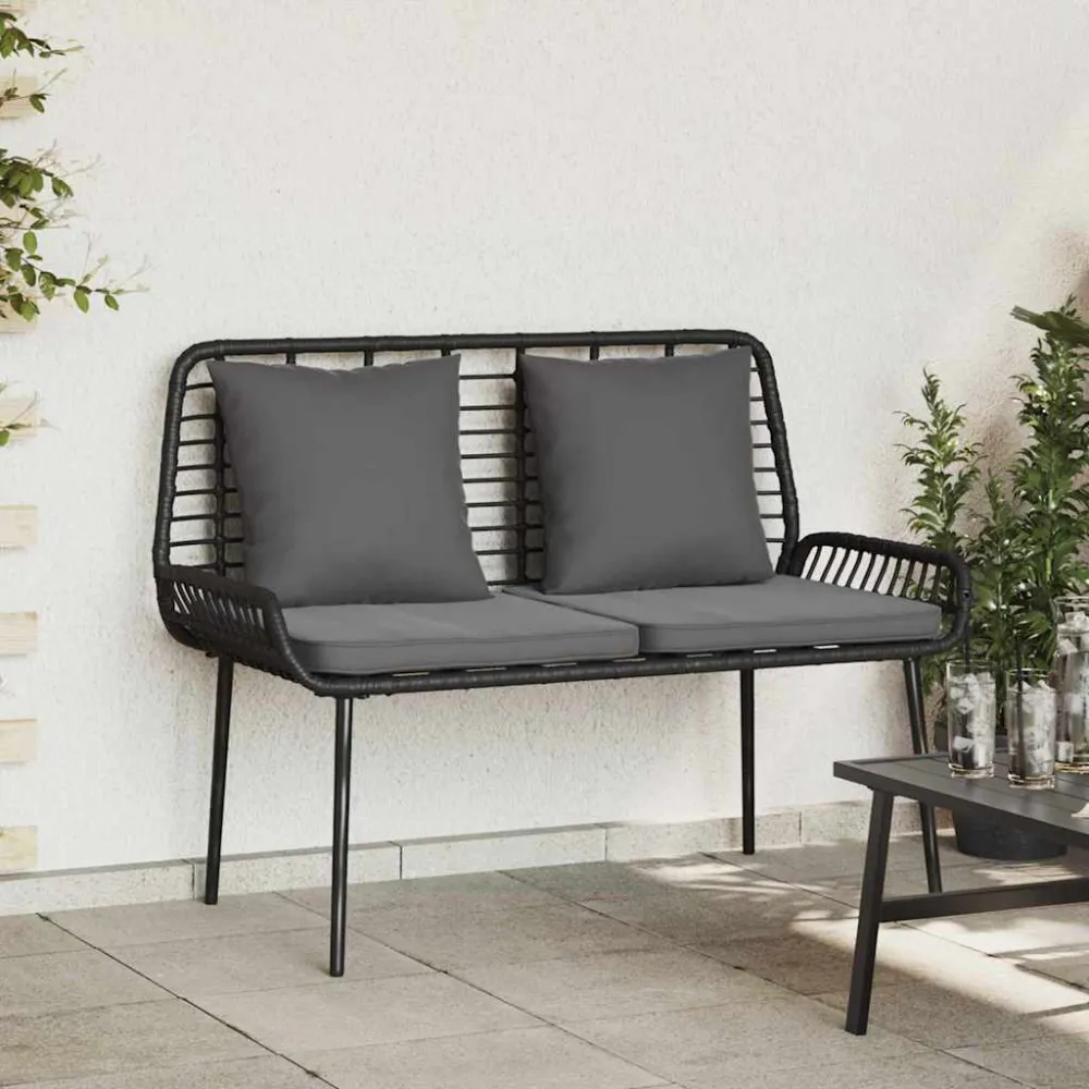 Tuinbank Zwart en Anthraciet poly rattan vidaXL