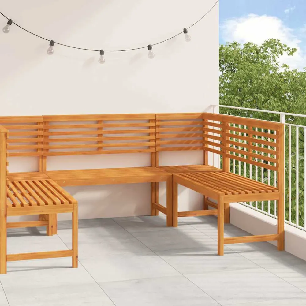 Tuinbankset 5 pcs Bruin Massief Acaciahout vidaXL