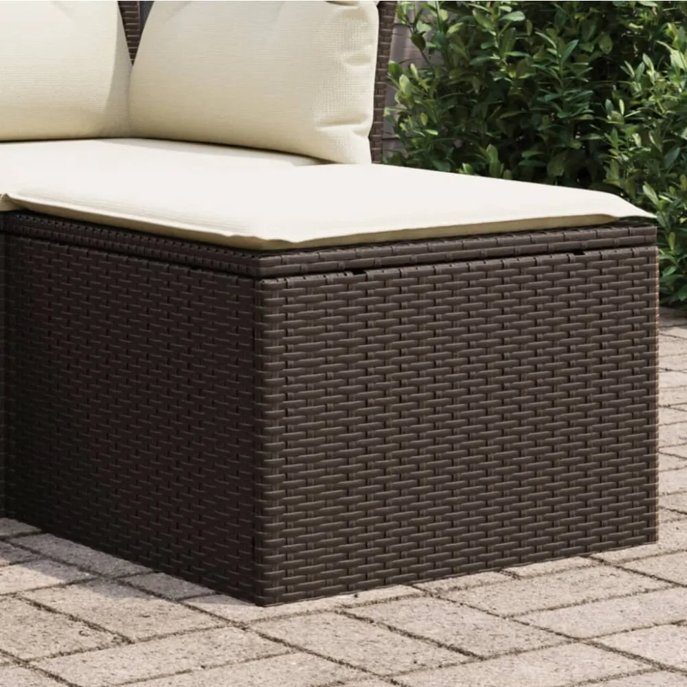 Tuinkruk met kussen 55x55x37 cm poly rattan bruin vidaXL