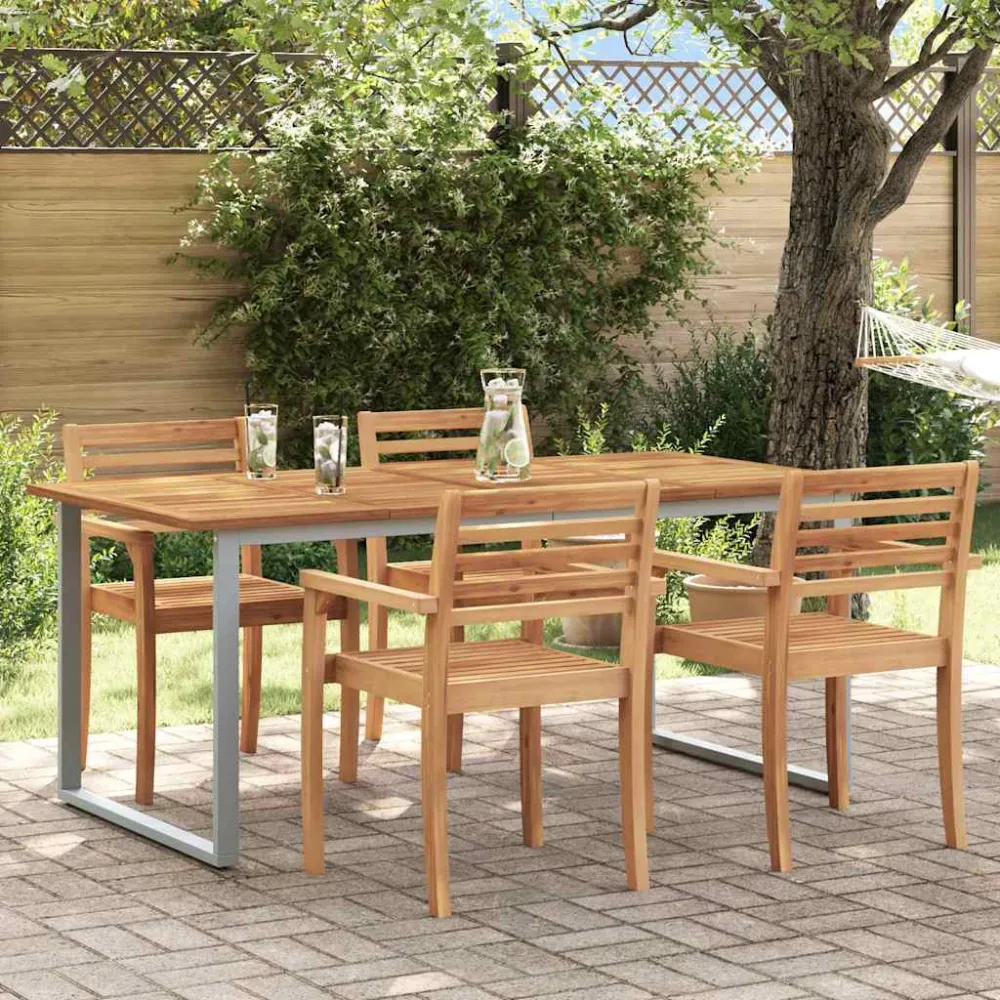 Tuinstafel Grijs 180 x 90 x 75 cm Massief Acaciahout vidaXL