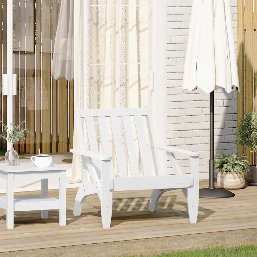 Tuinstoel Adirondack 75x77x77 cm massief grenenhout wit vidaXL