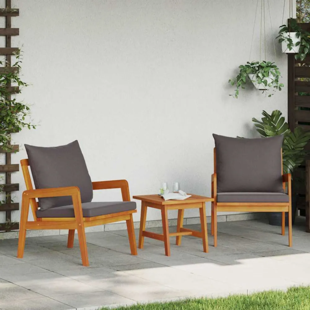 Tuinstoel met kussen 2 pcs Olie naturel Massief Acaciahout vidaXL