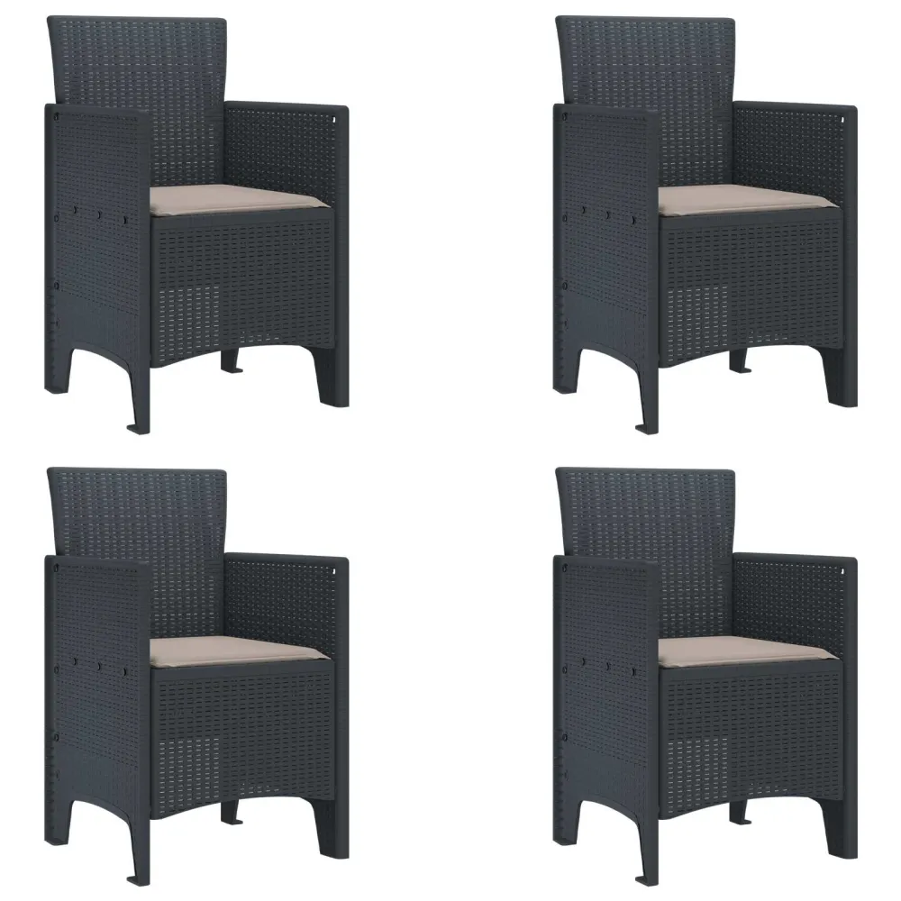 Tuinstoel 4 pcs Antraciet 53 x 49 x 85 cm Polypropyleen vidaXL