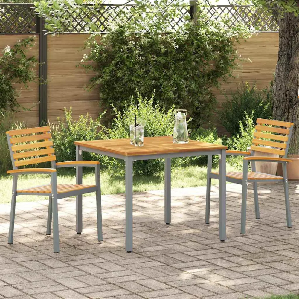 Tuinstoel 2 pcs Bruin 56 x 57 x 87 cm Massief Acaciahout vidaXL