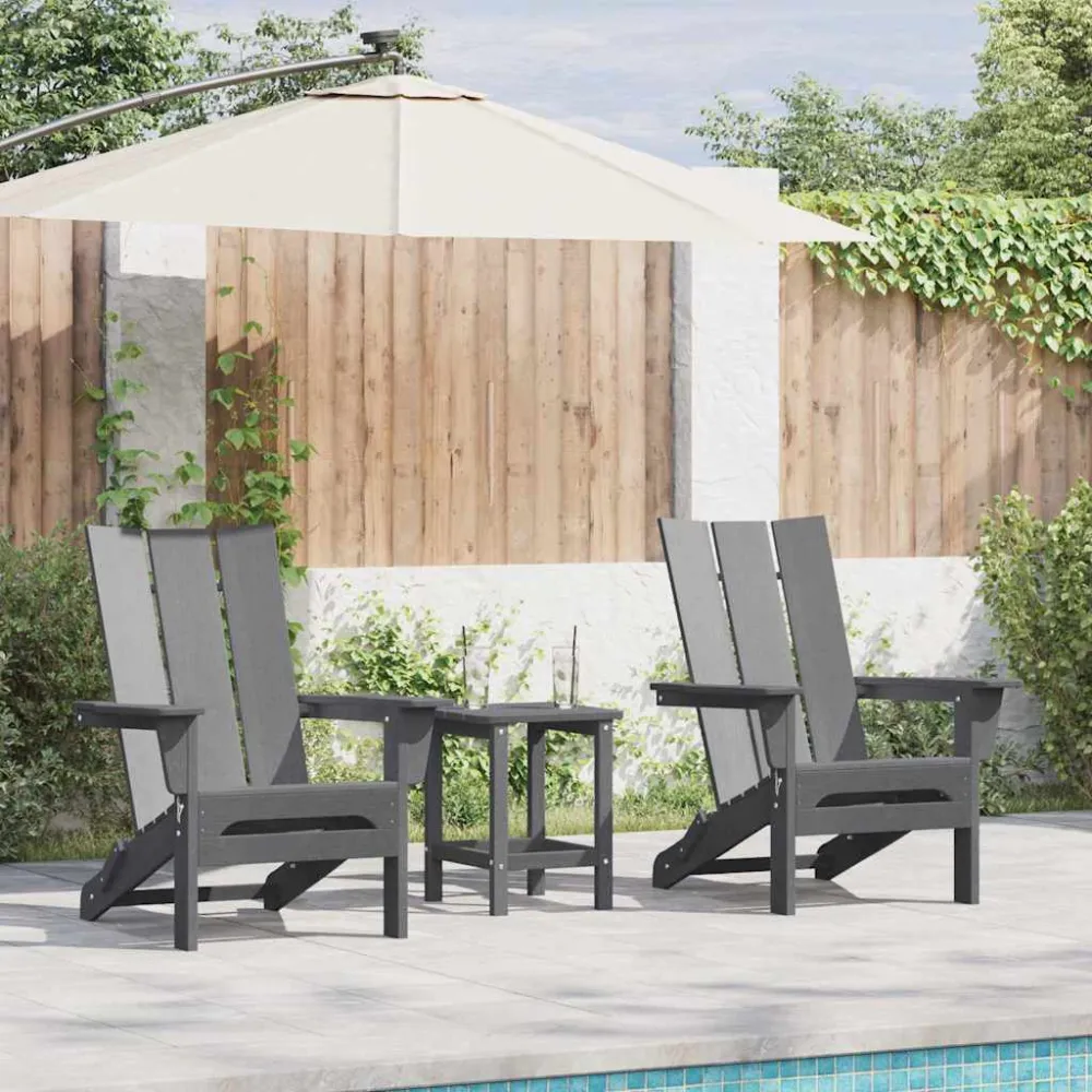 Tuinstoel 2 pcs Lichtgrijs 80.5 x 74.5 x 92 cm Polyetheen vidaXL