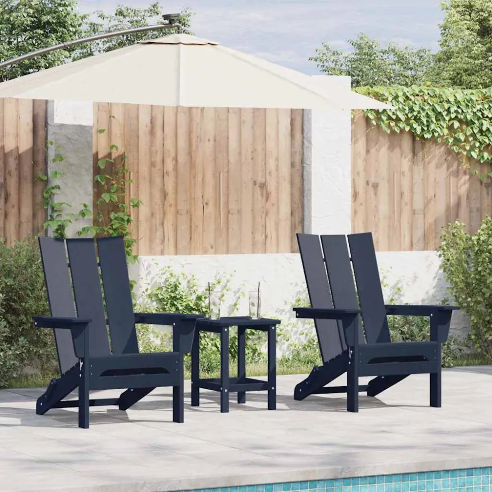 Tuinstoel 2 pcs Marineblauw 80.5 x 74.5 x 92 cm Polyetheen vidaXL