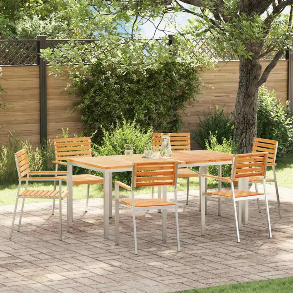 Tuinstoel 6 pcs Olie naturel 56 x 54,5 x 87 cm Massief Teakhout vidaXL