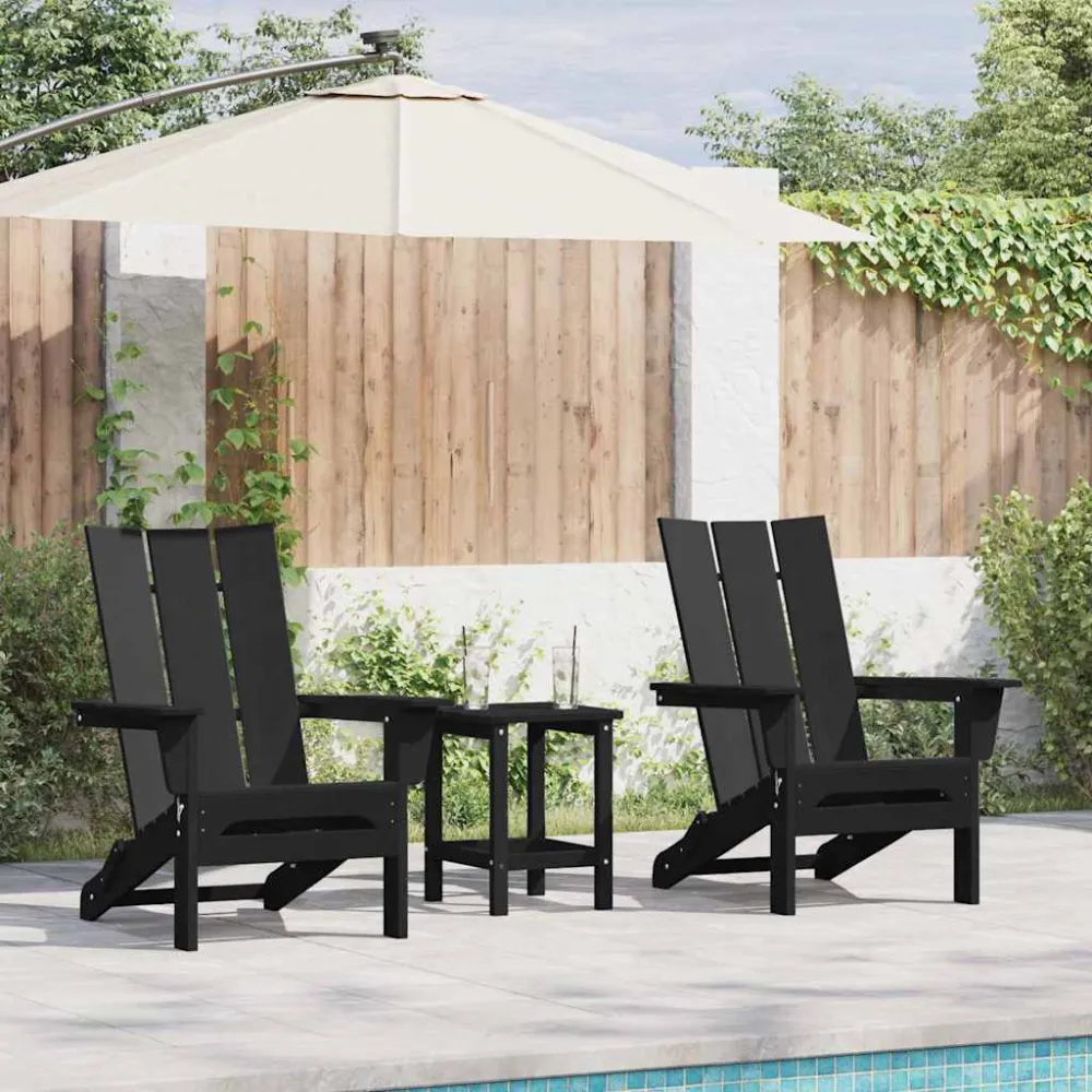 Tuinstoel 2 pcs Zwart 80.5 x 74.5 x 92 cm Polyetheen vidaXL