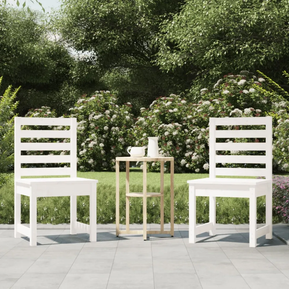 Tuinstoelen 2 st 50x48x91,5 cm massief grenenhout wit vidaXL