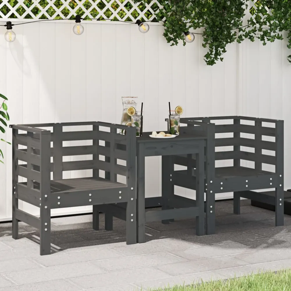 Tuinstoelen 2 st 61,5x53x71 cm massief grenenhout grijs vidaXL