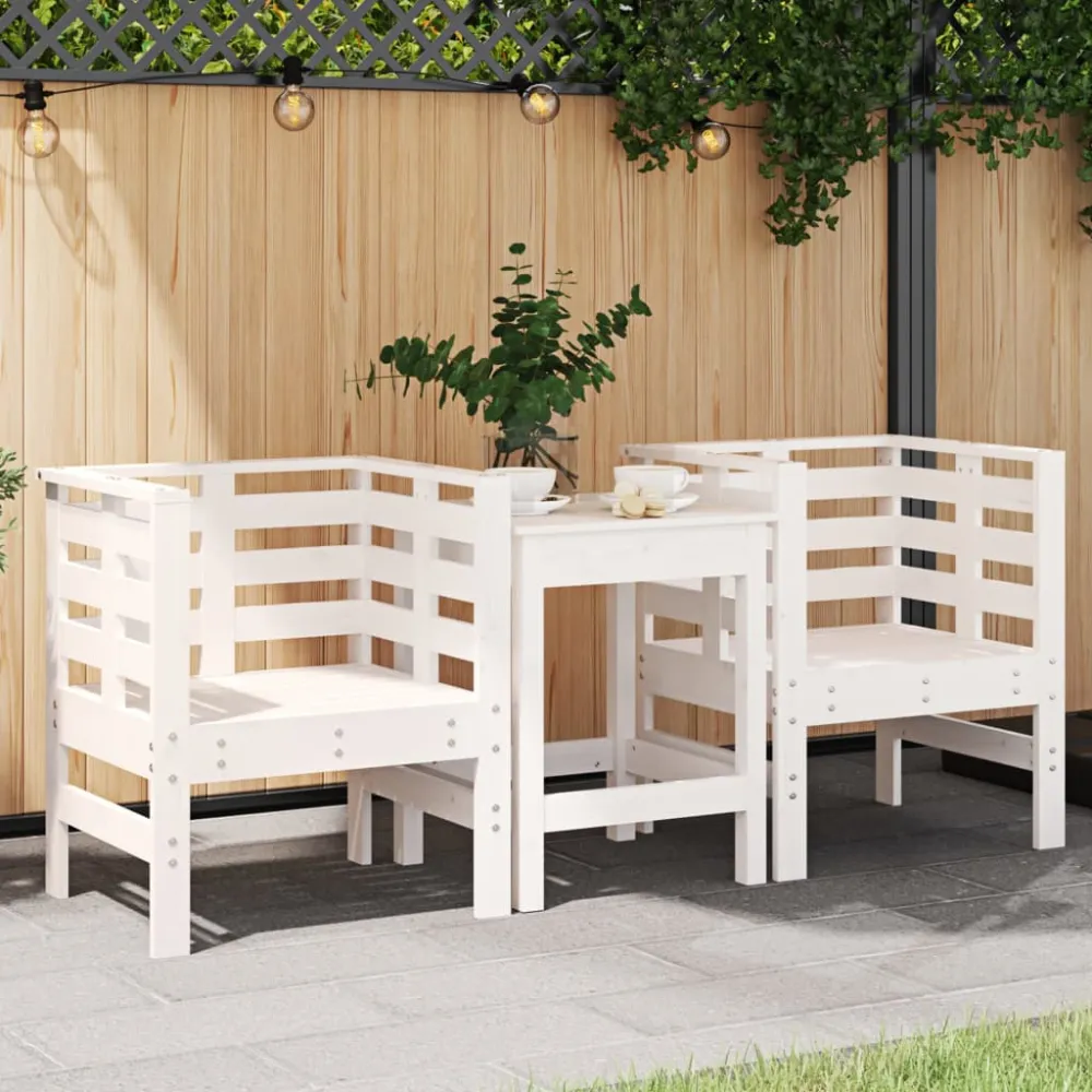 Tuinstoelen 2 st 61,5x53x71 cm massief grenenhout wit vidaXL