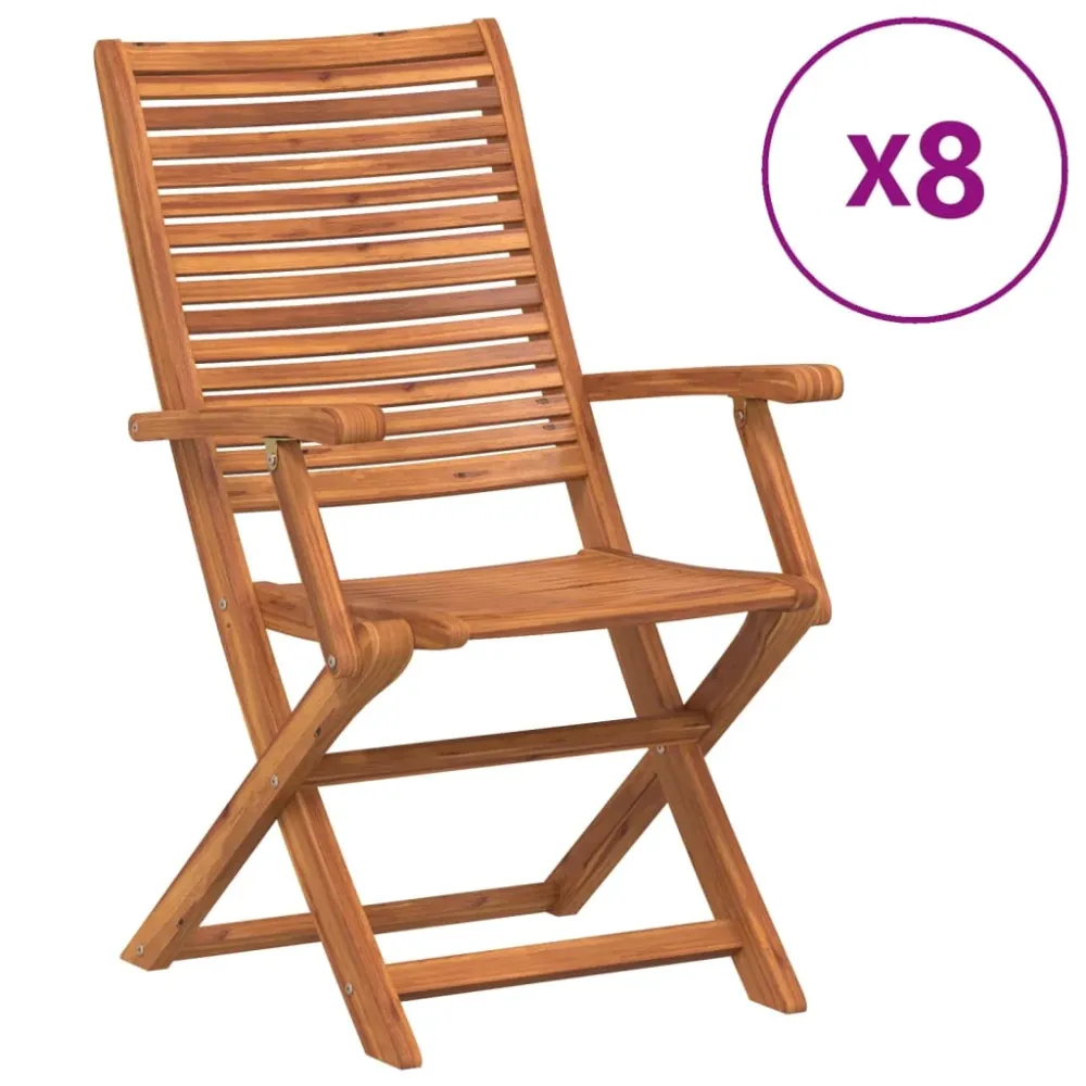 Tuinstoelen 8 st inklapbaar 57x66x95 cm massief acaciahout vidaXL