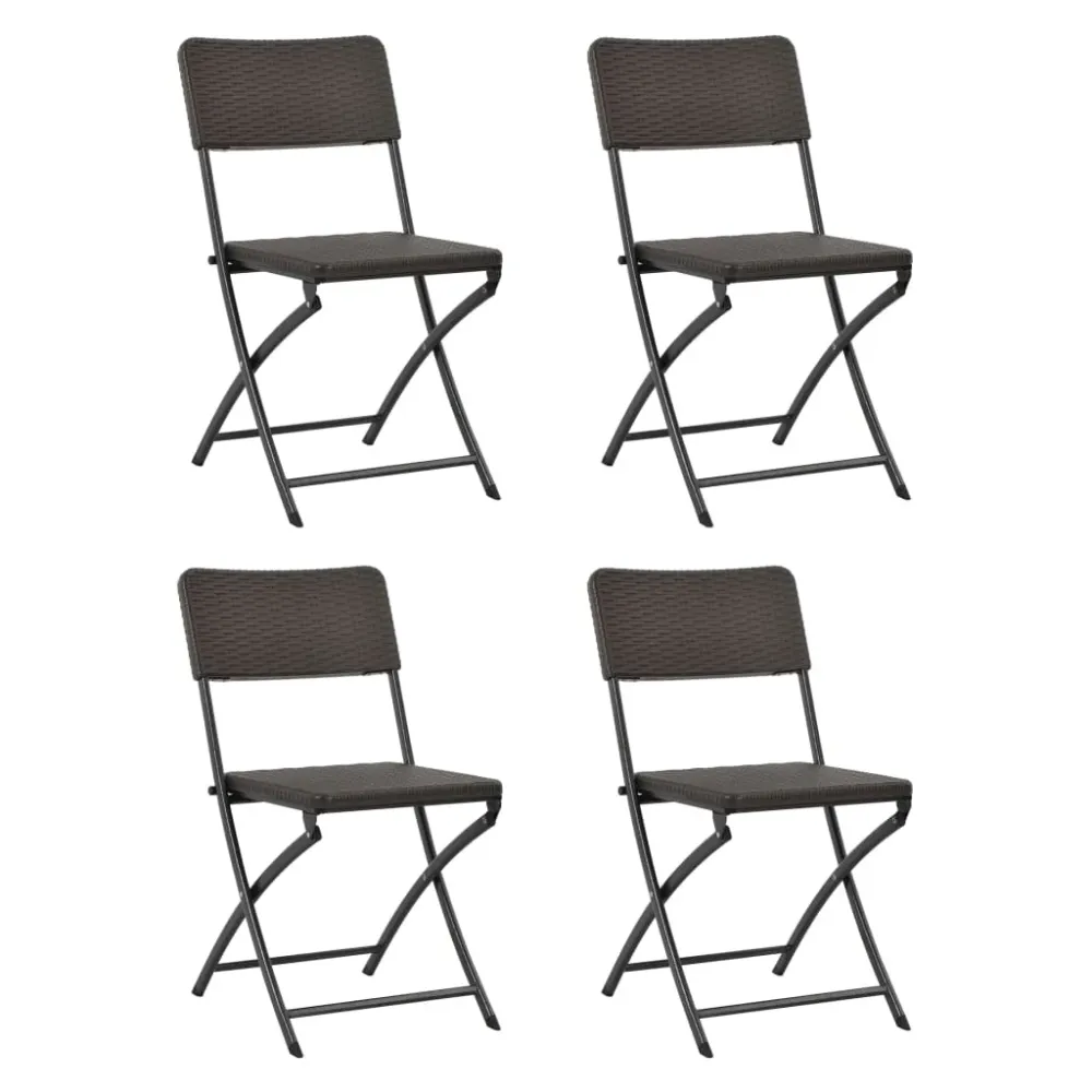 Tuinstoelen inklapbaar 4 st HDPE en staal bruin vidaXL