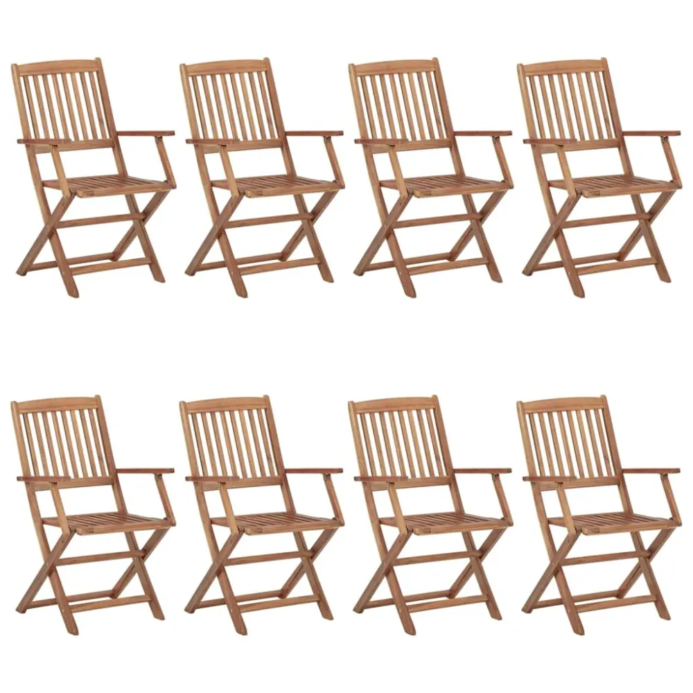 Tuinstoelen 8 st inklapbaar massief acaciahout vidaXL