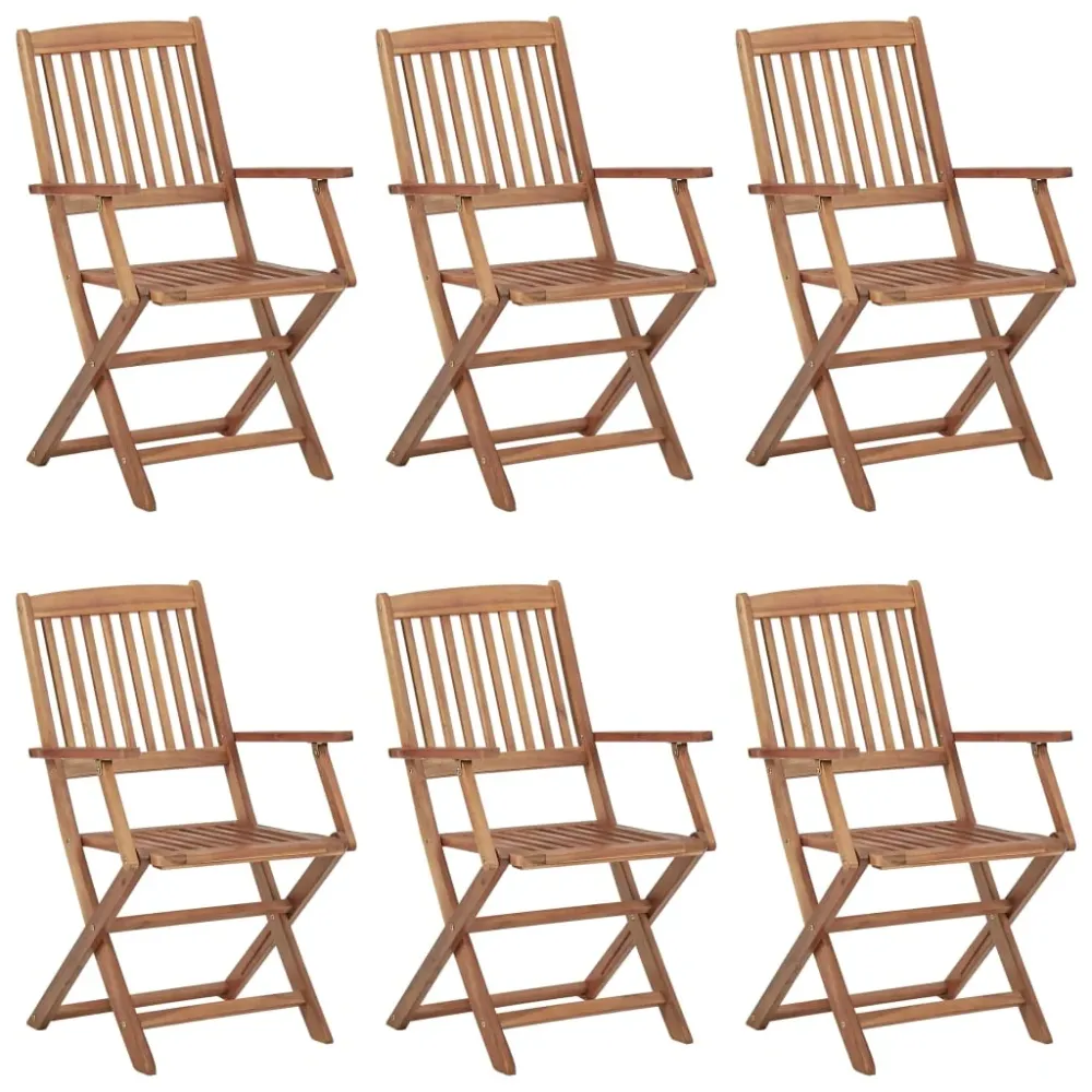Tuinstoelen 6 st inklapbaar massief acaciahout vidaXL