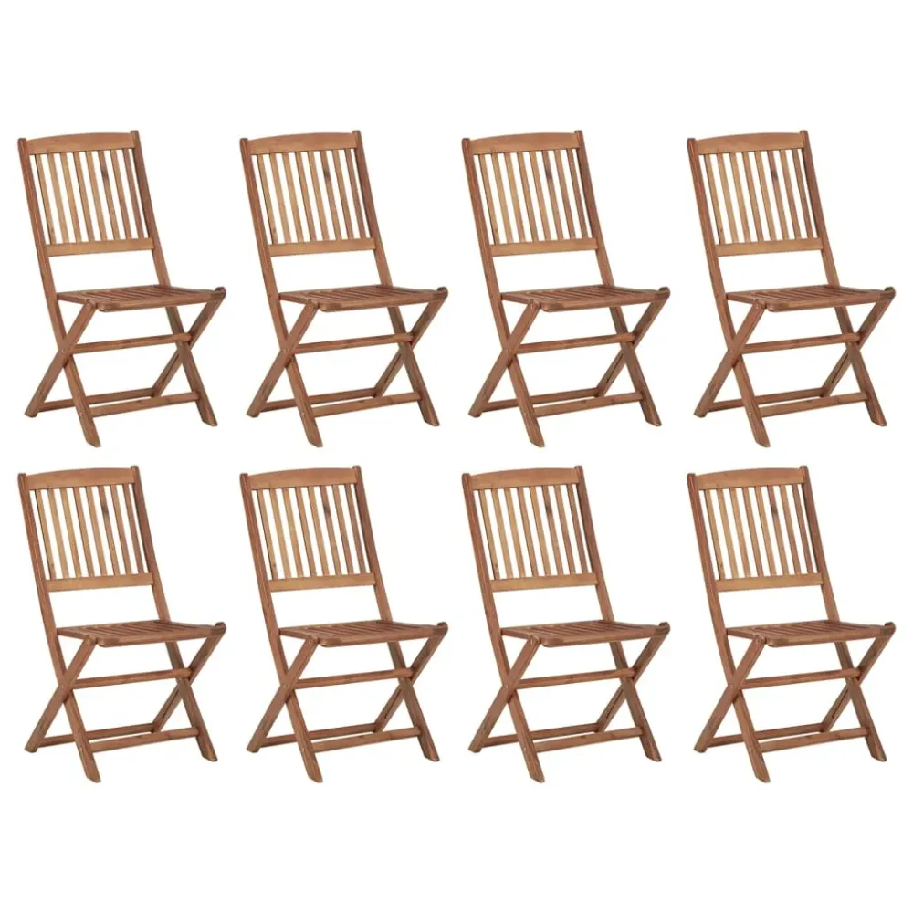 Tuinstoelen 8 st inklapbaar massief acaciahout vidaXL