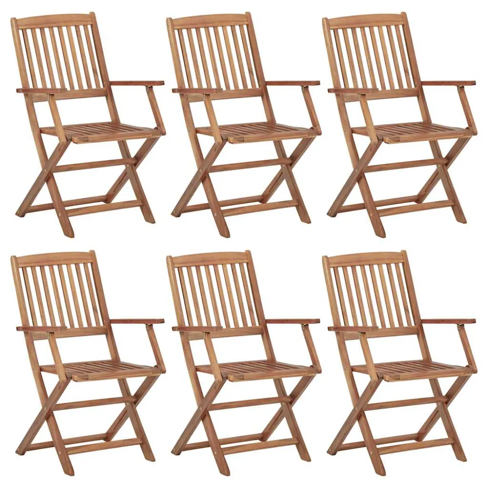 Tuinstoelen 6 st inklapbaar massief acaciahout vidaXL