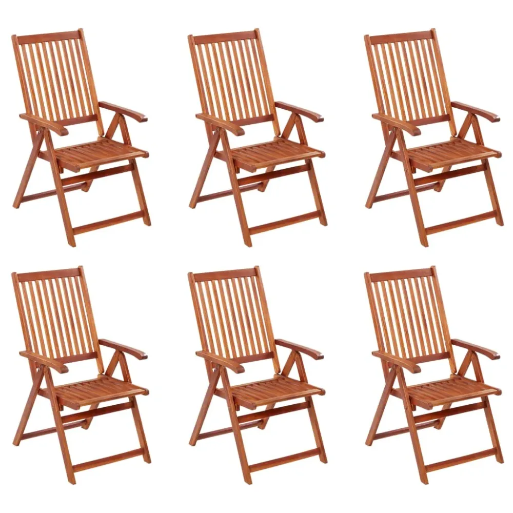 Tuinstoelen 6 st inklapbaar massief acaciahout vidaXL