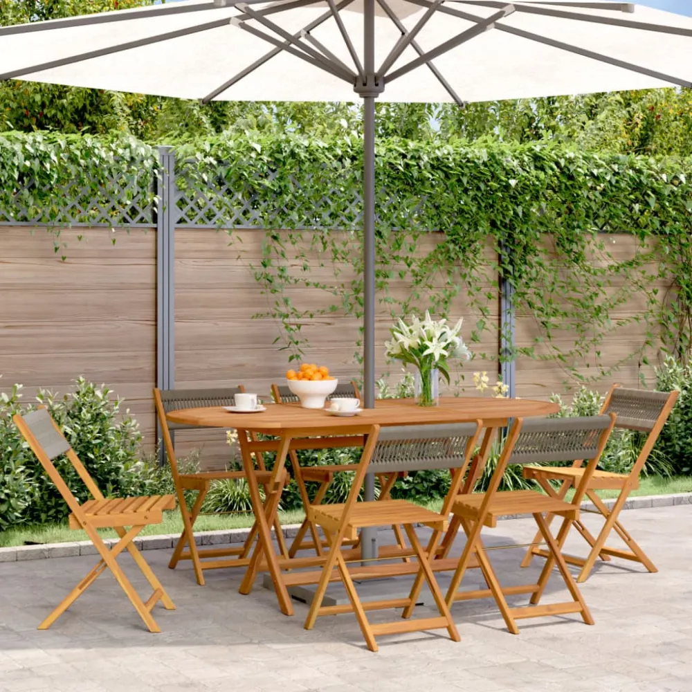 Tuinstoelen 6 st inklapbaar massief acaciahout grijs vidaXL