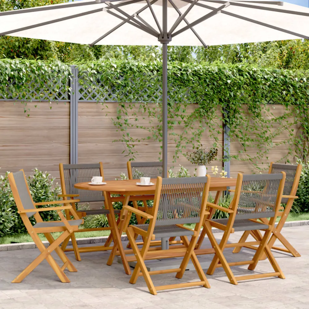 Tuinstoelen 6 st inklapbaar massief acaciahout grijs vidaXL