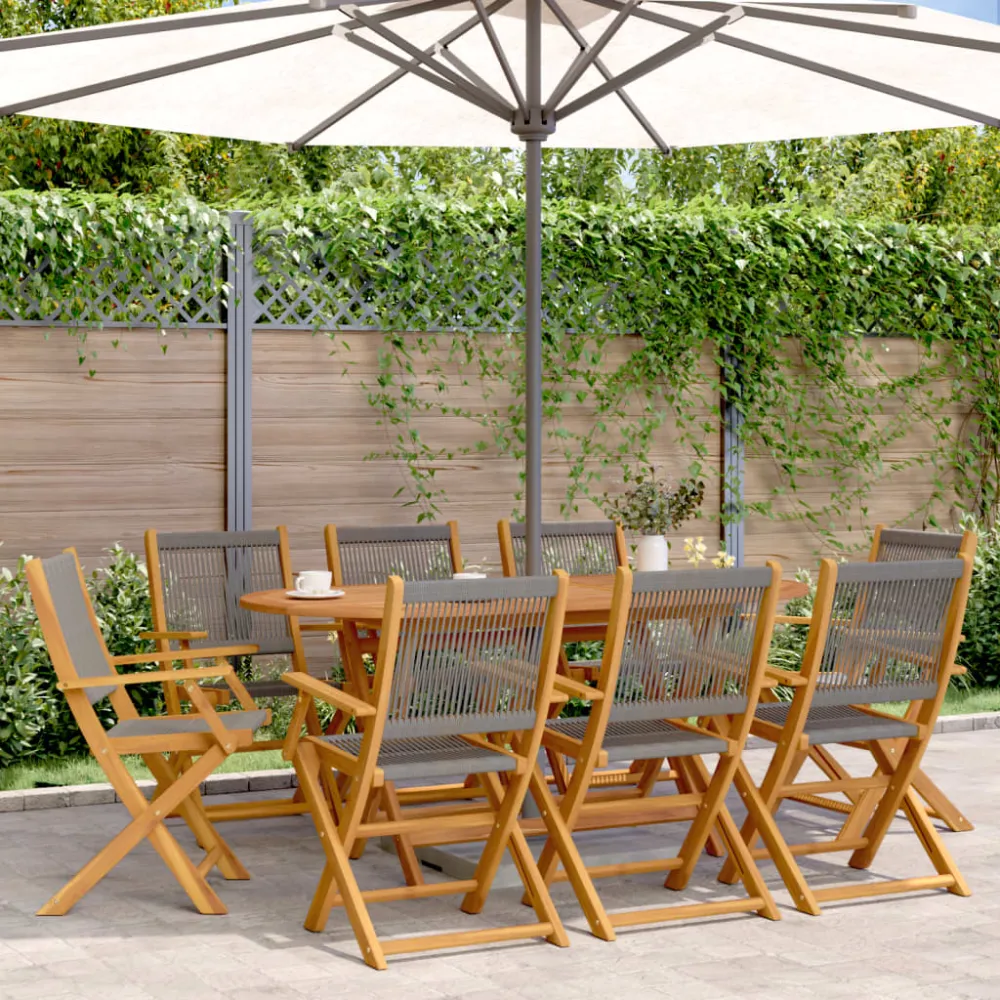 Tuinstoelen 8 st inklapbaar massief acaciahout grijs vidaXL