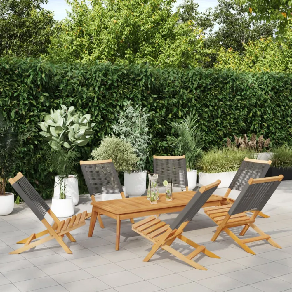 Tuinstoelen 6 st inklapbaar massief acaciahout grijs vidaXL