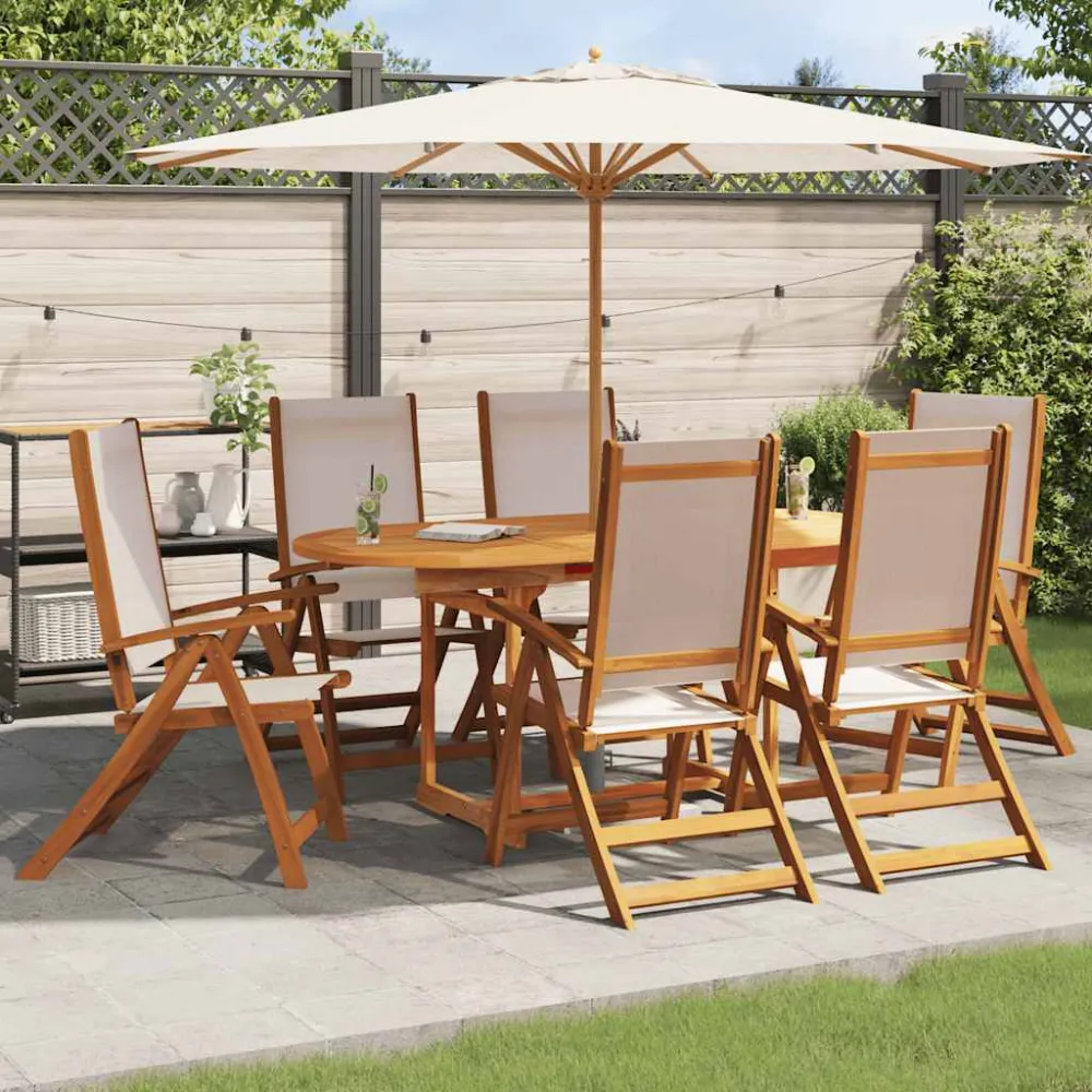 Tuinstoelen inklapbaar 6 st massief acaciahout en textileen vidaXL