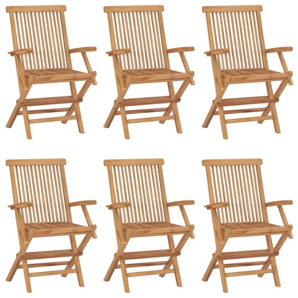 Tuinstoelen 6 st inklapbaar massief teakhout vidaXL