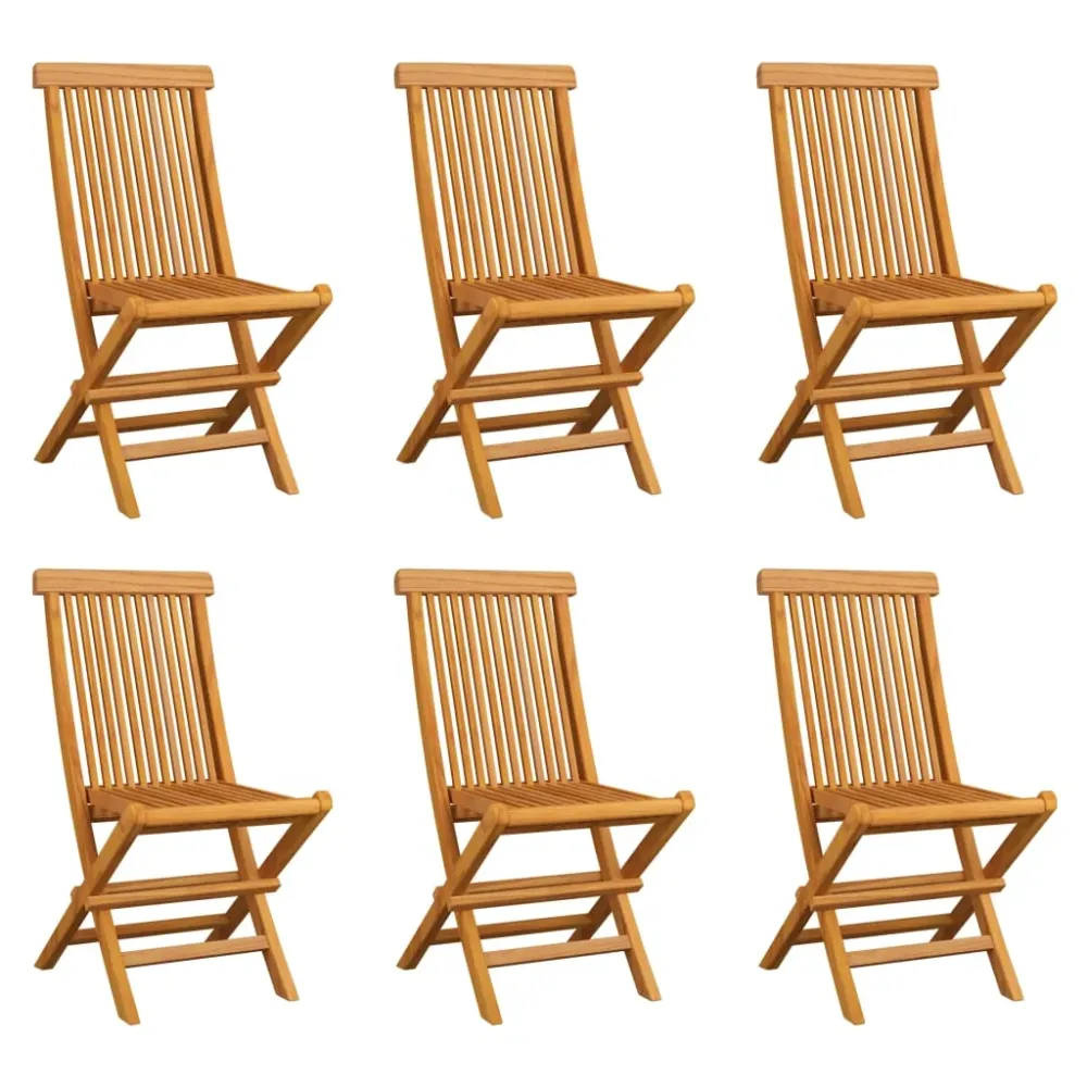 Tuinstoelen 6 st inklapbaar massief teakhout vidaXL