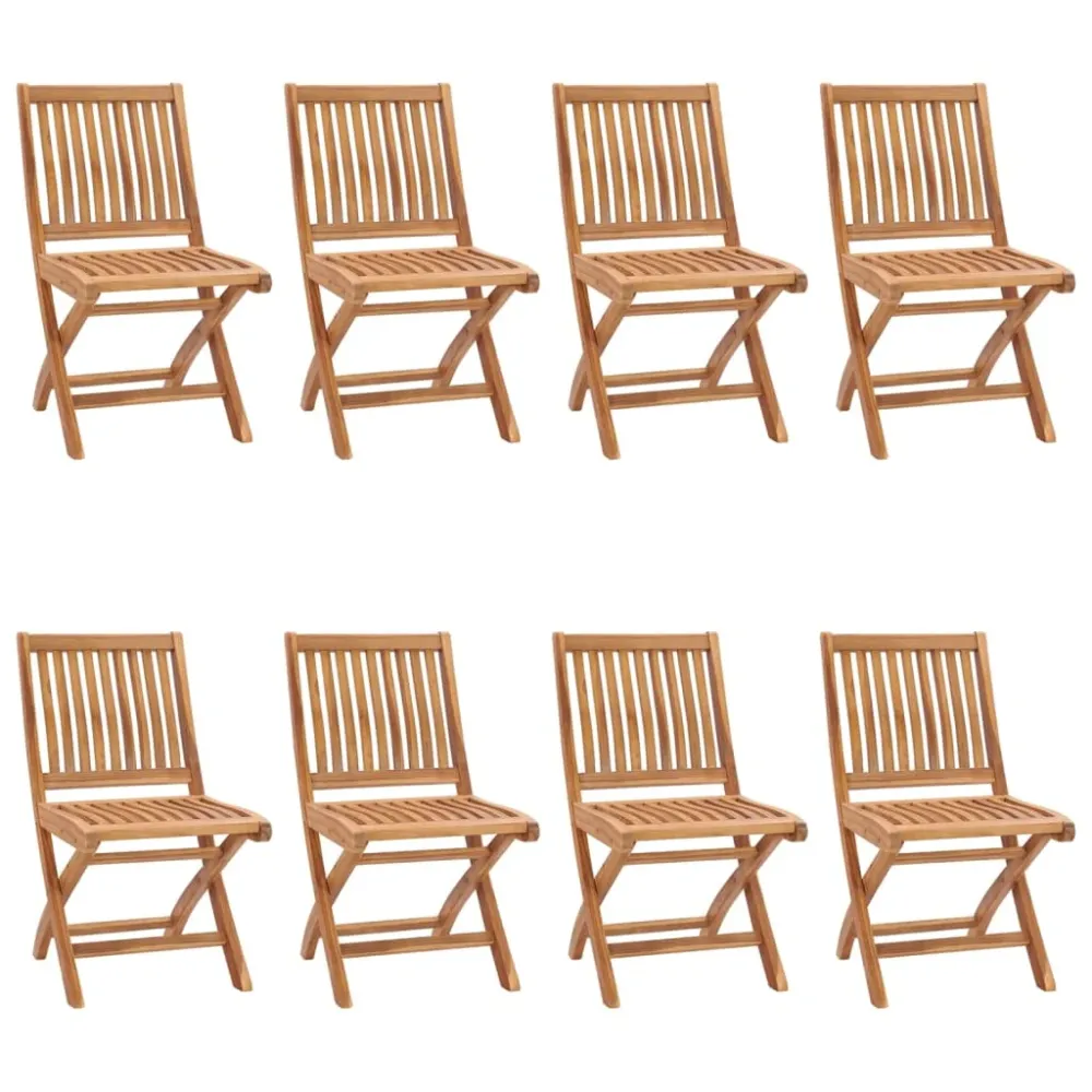 Tuinstoelen 8 st inklapbaar massief teakhout vidaXL