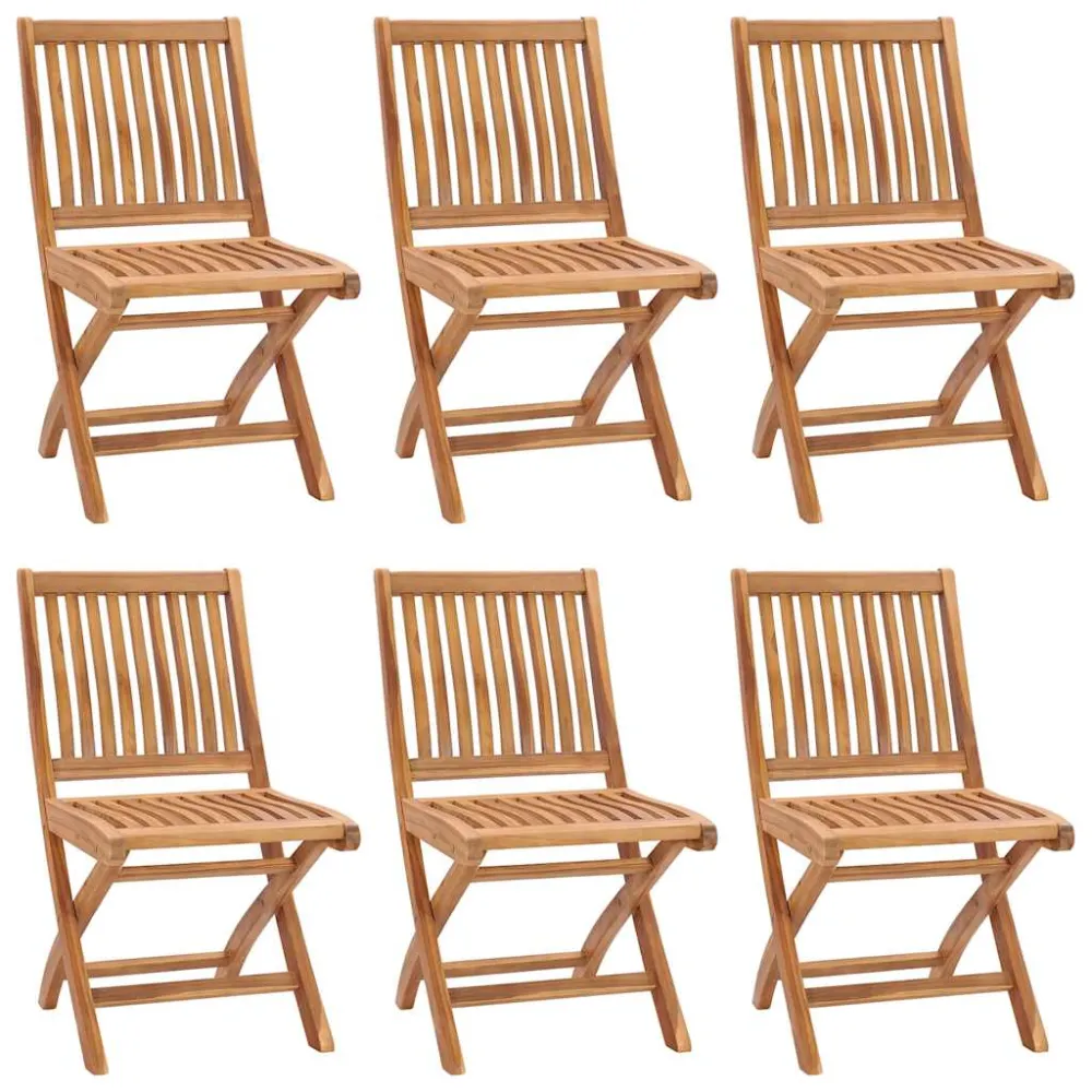 Tuinstoelen 6 st inklapbaar massief teakhout vidaXL