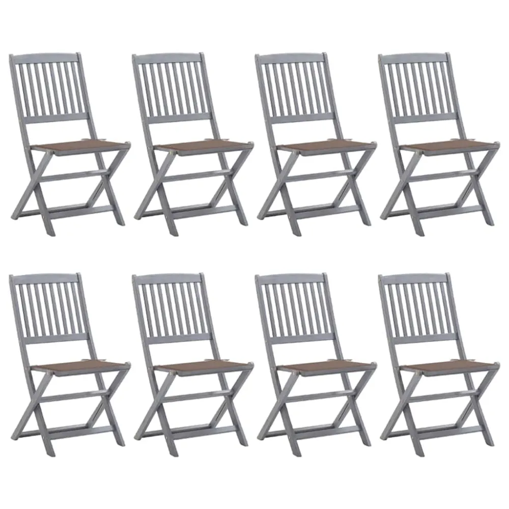 Tuinstoelen 8 st inklapbaar met kussens massief acaciahout vidaXL