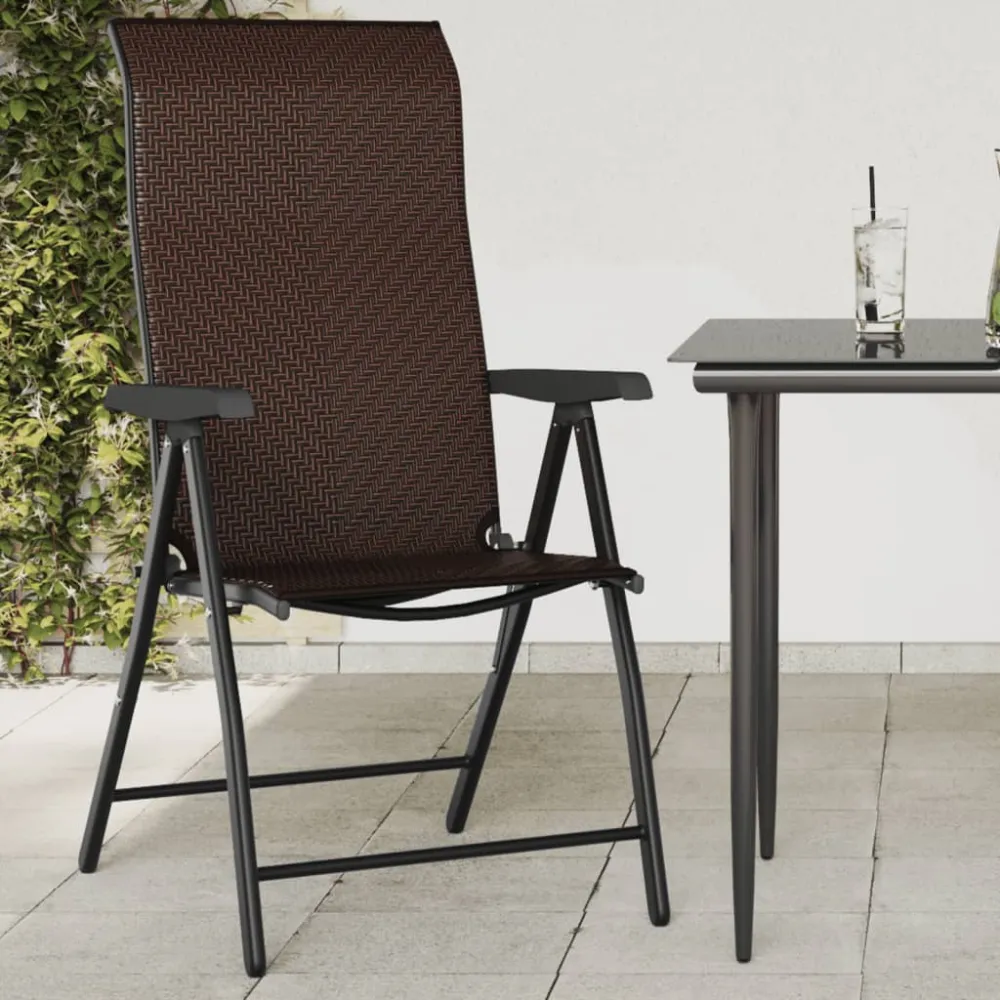 Tuinstoelen 8 st inklapbaar poly rattan bruin vidaXL