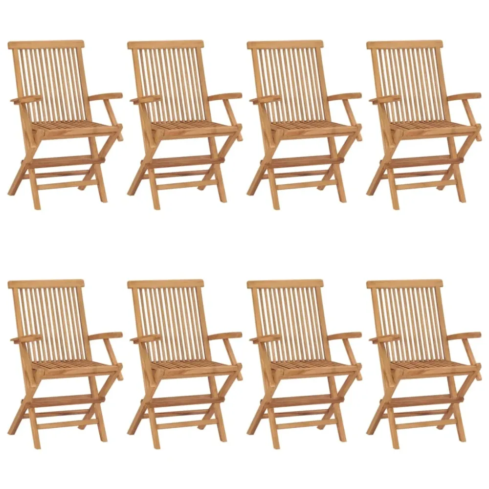 Tuinstoelen 8 st massief teakhout vidaXL