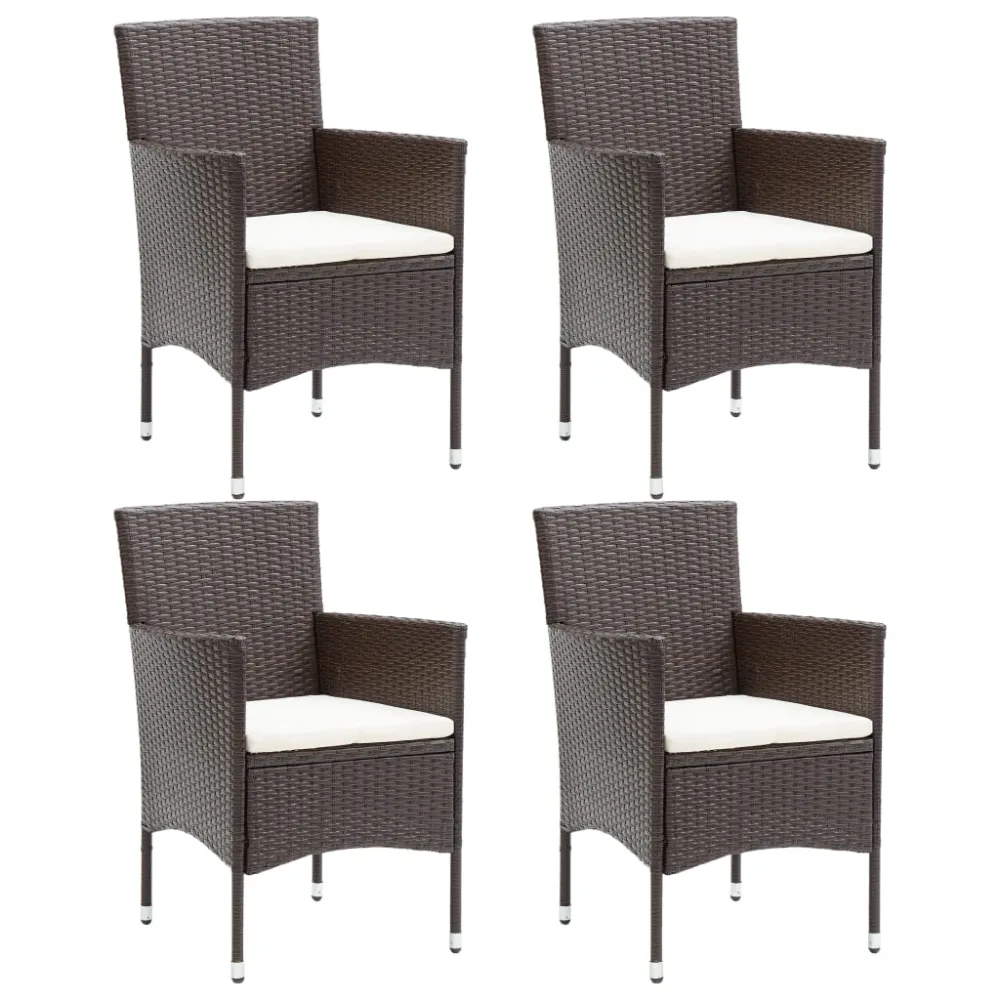 Tuinstoelen 4 st poly rattan bruin vidaXL