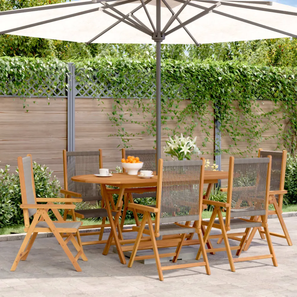 Tuinstoelen 6 st verstelbaar massief acaciahout grijs vidaXL