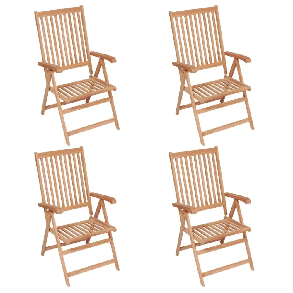 Tuinstoelen 4 st verstelbaar massief teakhout vidaXL