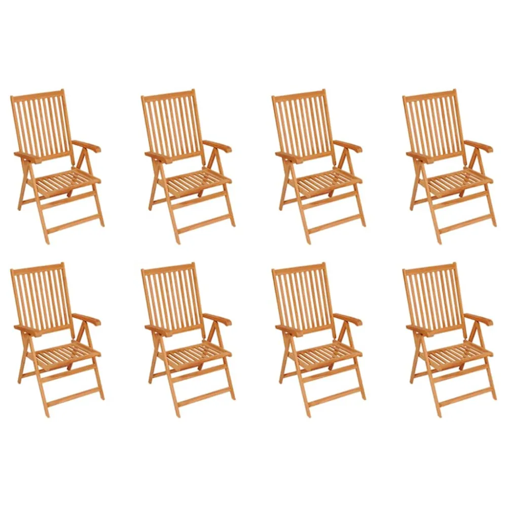 Tuinstoelen 8 st verstelbaar massief teakhout vidaXL