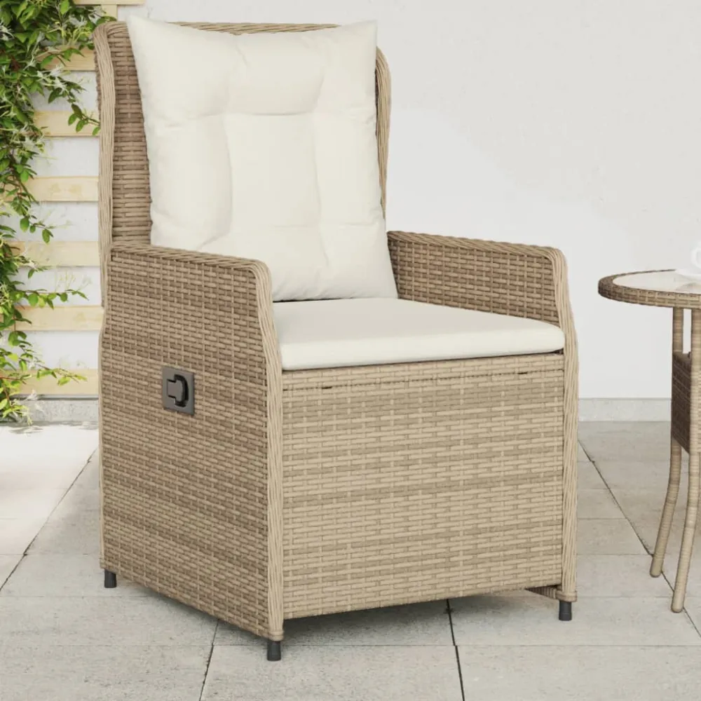 Tuinstoelen 2 st verstelbaar poly rattan beige vidaXL