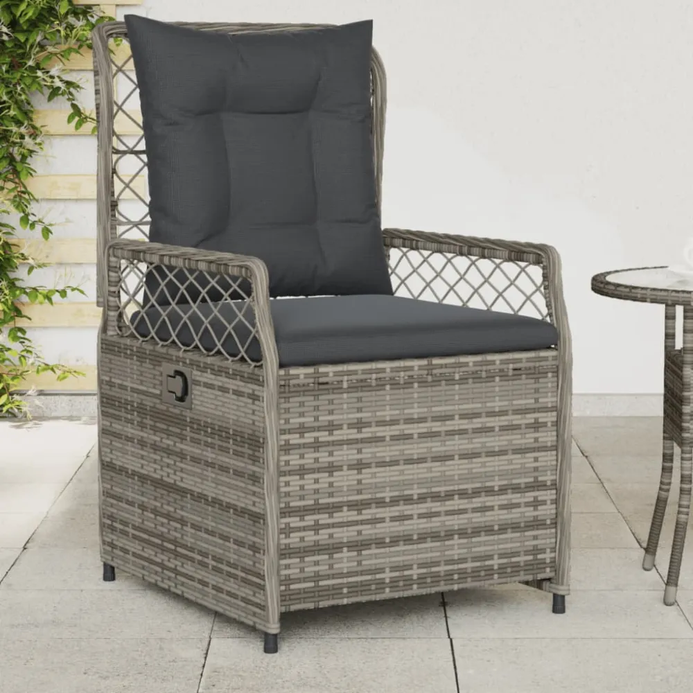 Tuinstoelen 2 st verstelbaar poly rattan grijs vidaXL