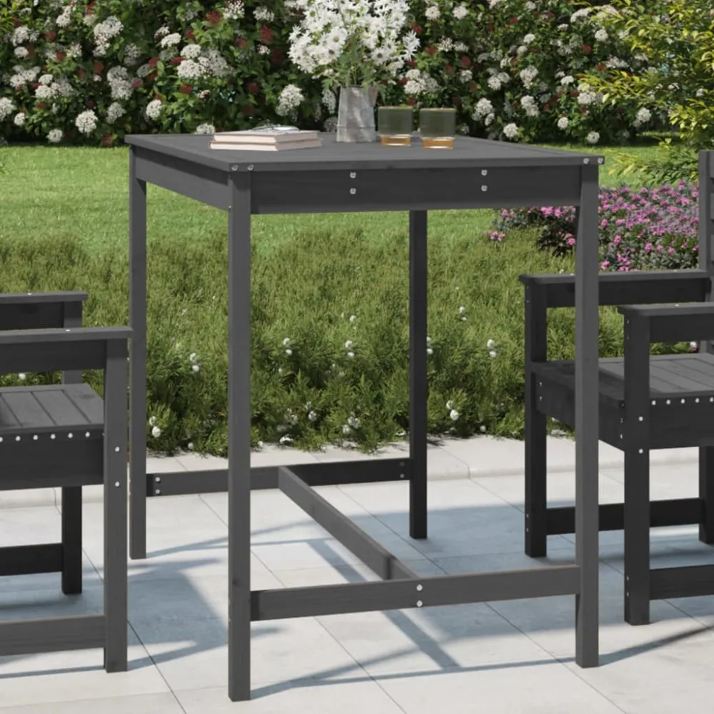 Tuintafel 121x82,5x110 cm massief grenenhout grijs vidaXL